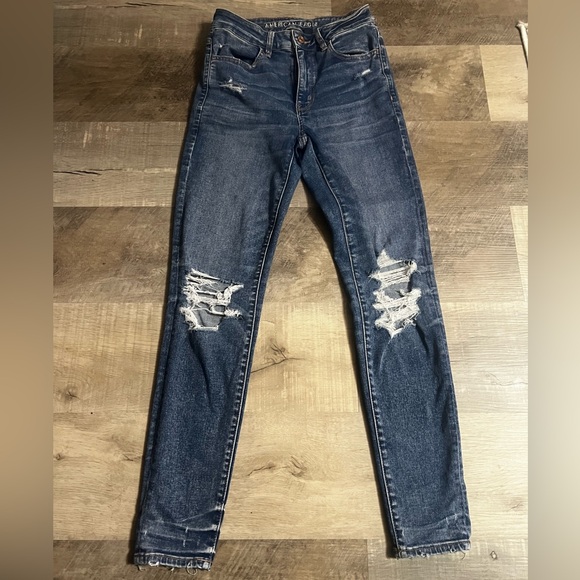 American Eagle Outfitters Dark Blue Skinny Jeans - Picture 1 of 3